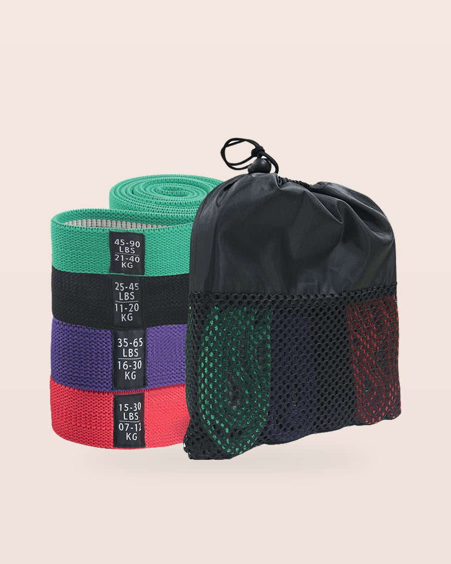 Long fabric resistance bands, set of 4