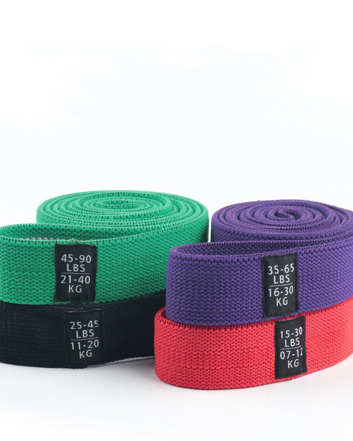 Long fabric resistance bands, set of 4