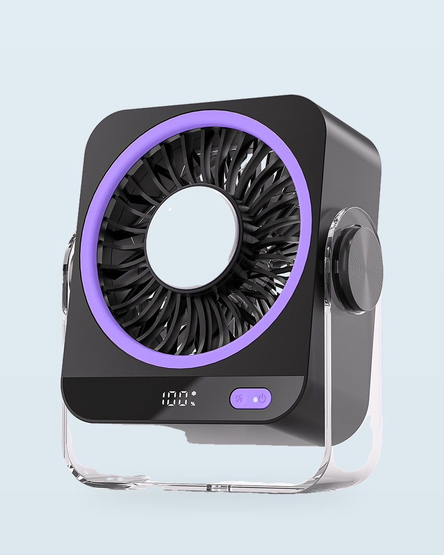 Quiet rechargeable bedside fan
